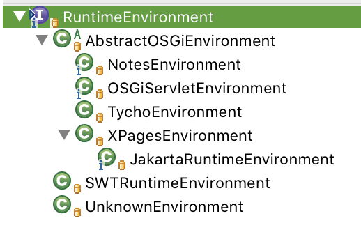 RuntimeEnvironment type hierarchy